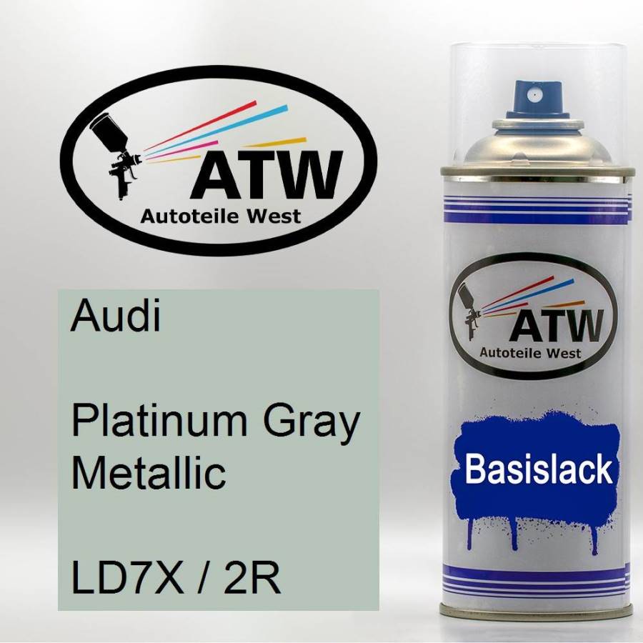 Audi, Platinum Gray Metallic, LD7X / 2R: 400ml Sprühdose, von ATW Autoteile West.